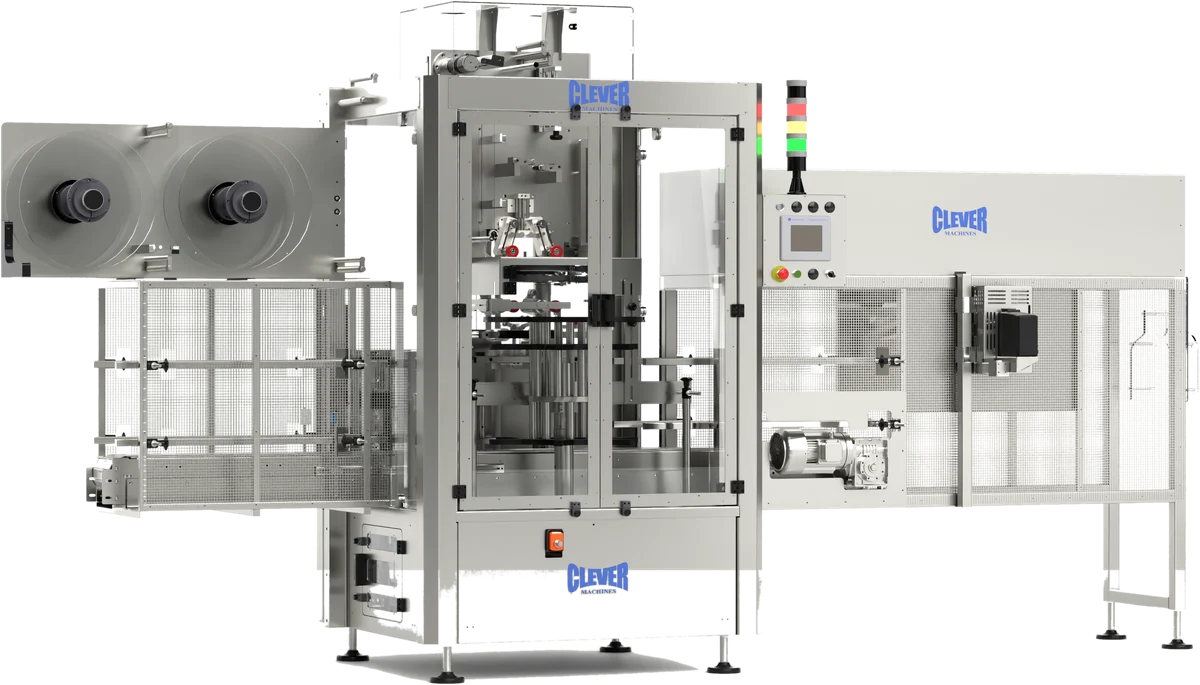 Clever GS101 — rotativa compatta con tunnel di termoretrazione integrato